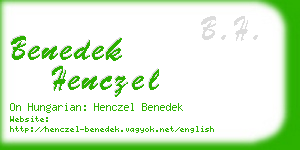 benedek henczel business card